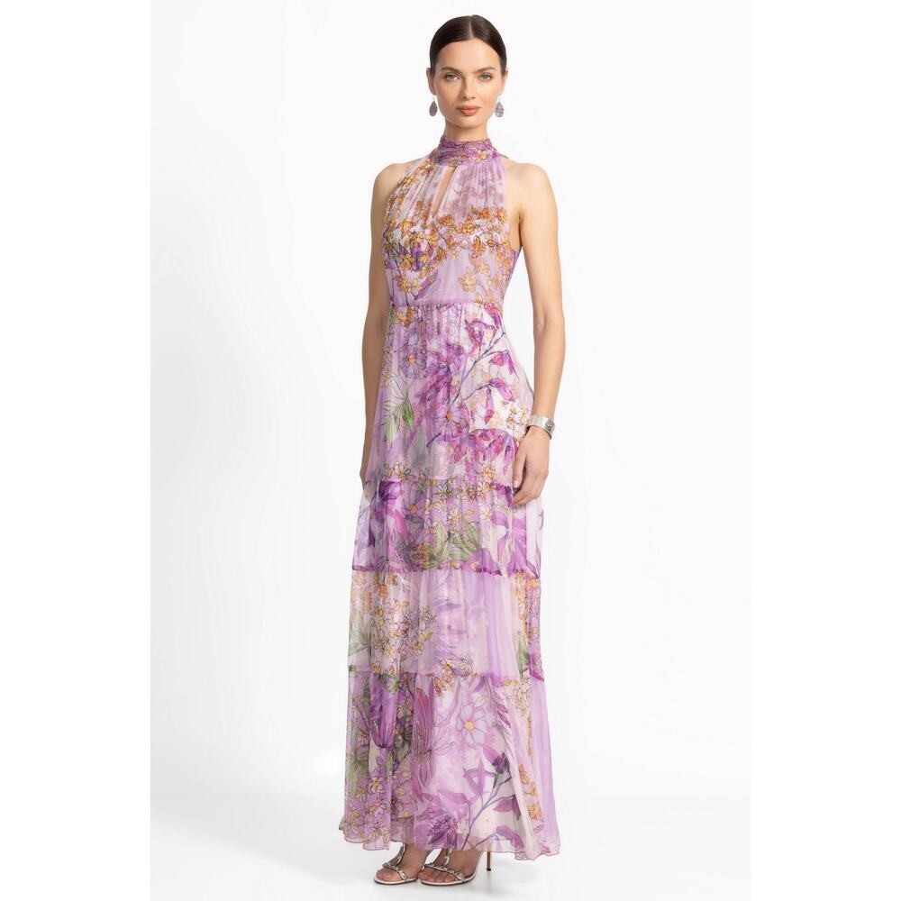 Johnny Was Women's Riona Halter Maxi Dress Sleeveless Purple Size Medium NWT - Picture 3 of 15